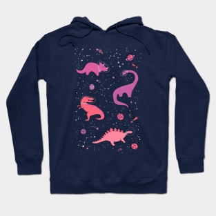 Astronaut Dinosaurs on Pink Hoodie